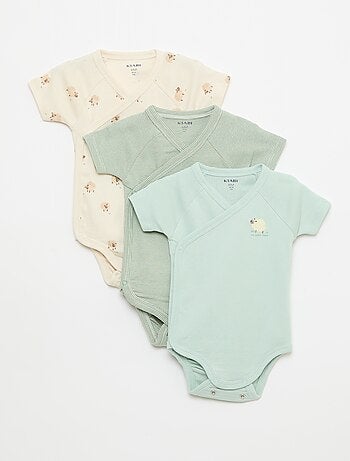 Set van 3 meegroeirompers met korte mouwen