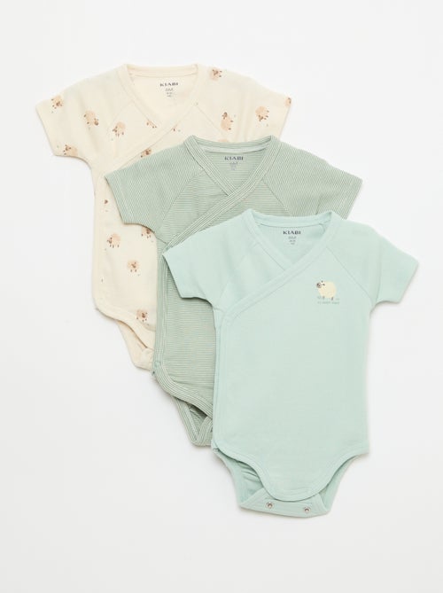 Set van 3 meegroeirompers met korte mouwen - Kiabi Set van 3 meegroeirompers met korte mouwen - Kiabi