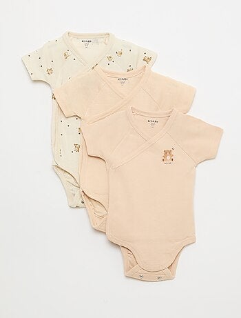 Set van 3 meegroeirompers met korte mouwen