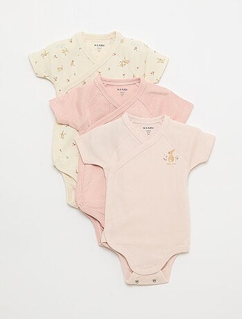 Set van 3 meegroeirompers met korte mouwen