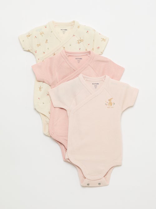 Set van 3 meegroeirompers met korte mouwen - Kiabi Set van 3 meegroeirompers met korte mouwen - Kiabi
