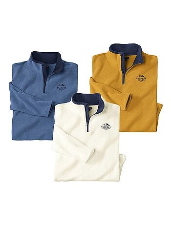 Set van 3 microfleece sweaters Expedition - ATLAS FOR MEN