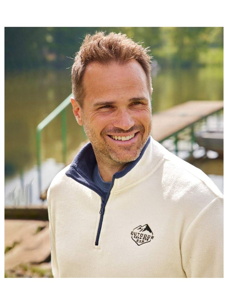 Set van 3 microfleece sweaters Expedition  - ATLAS FOR MEN Blauw Wit Grijs - Kiabi