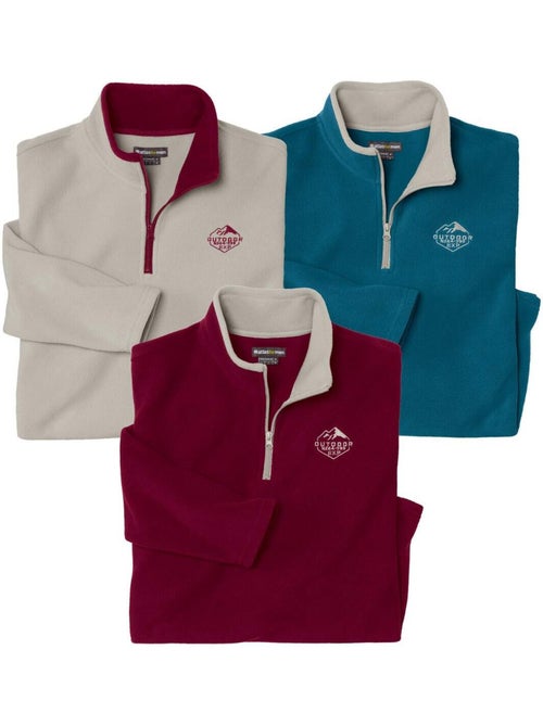 Set van 3 microfleece truien met rits - ATLAS FOR MEN - Kiabi Set van 3 microfleece truien met rits - ATLAS FOR MEN - Kiabi
