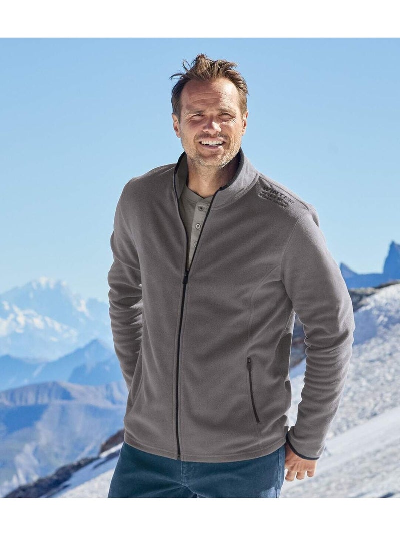Set van 3 microfleecevesten - atlas for men Bordeauxgrijs Zwart - Kiabi