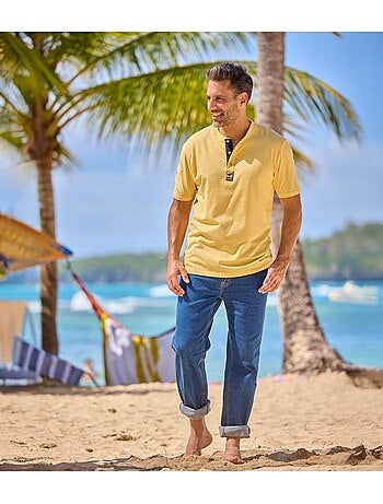 Set van 3 mooie T-shirts met knopenhals - ATLAS FOR MEN
