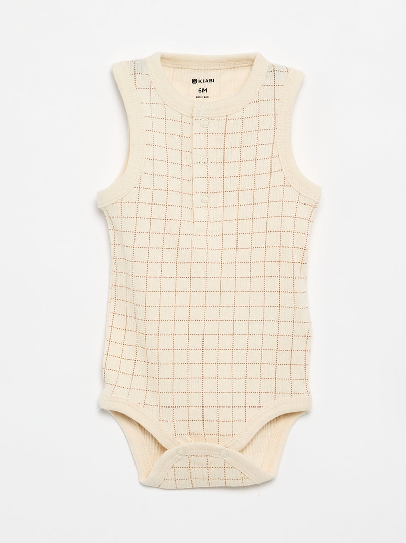 Set van 3 mouwloze bodies Wit - Kiabi