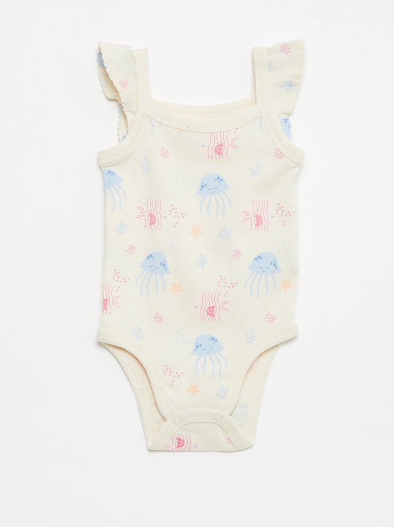 Set van 3 mouwloze rompers Biege - Kiabi