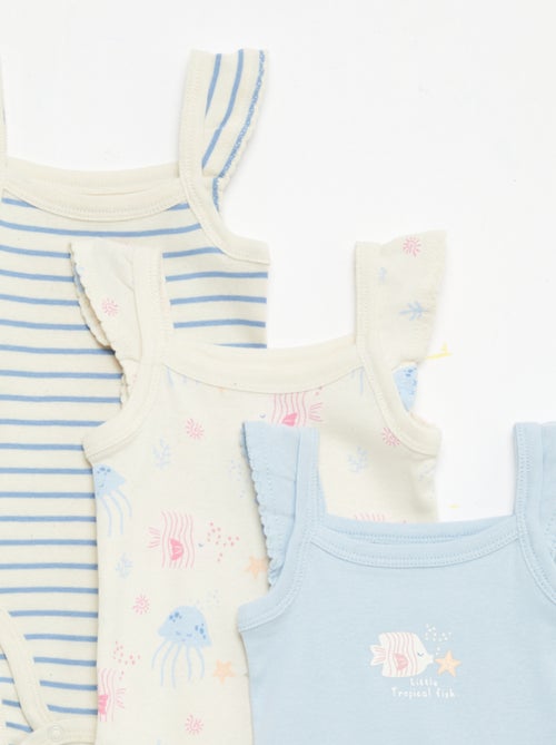 Set van 3 mouwloze rompers - Kiabi