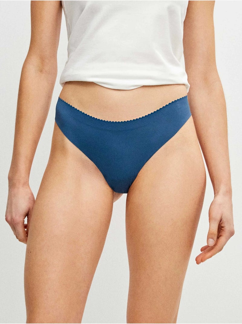 Set van 3 naadloze braziliaanse slips van microvezel Multicolor - Kiabi