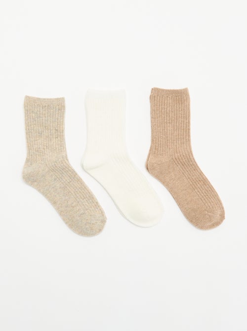 Set van 3 paar effen enkelsokken - Kiabi