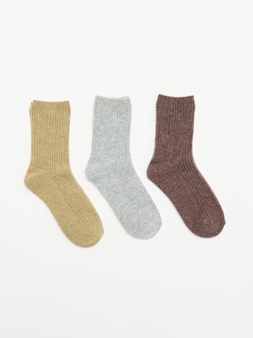 Set van 3 paar effen enkelsokken - Kiabi