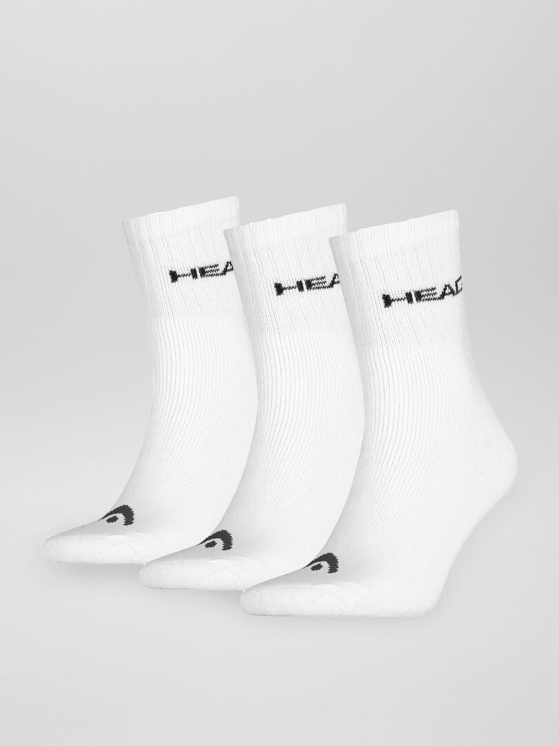 Set van 3 paar hoge sokken wit - Kiabi