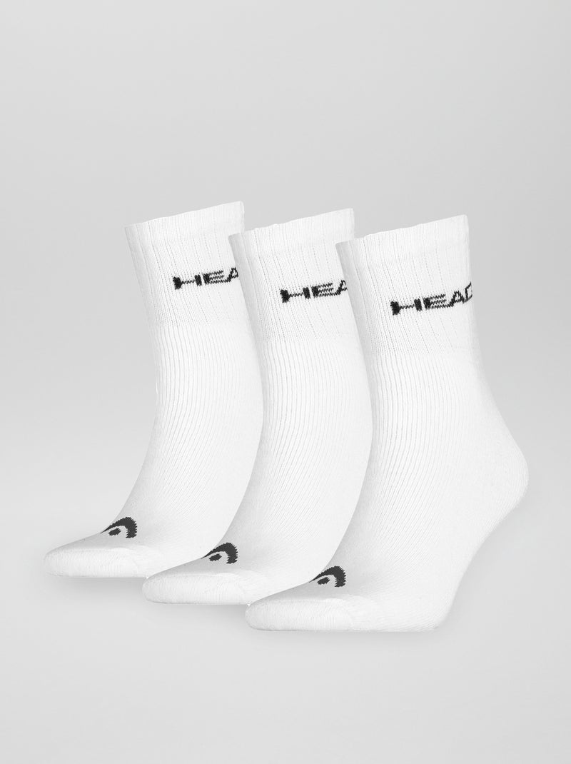 Set van 3 paar hoge sokken wit - Kiabi