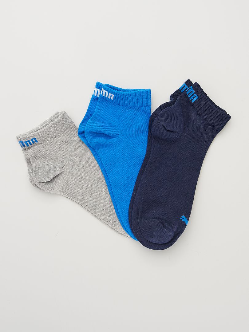 Set van 3 paar korte 'Puma' sokken blauw / grijs - Kiabi