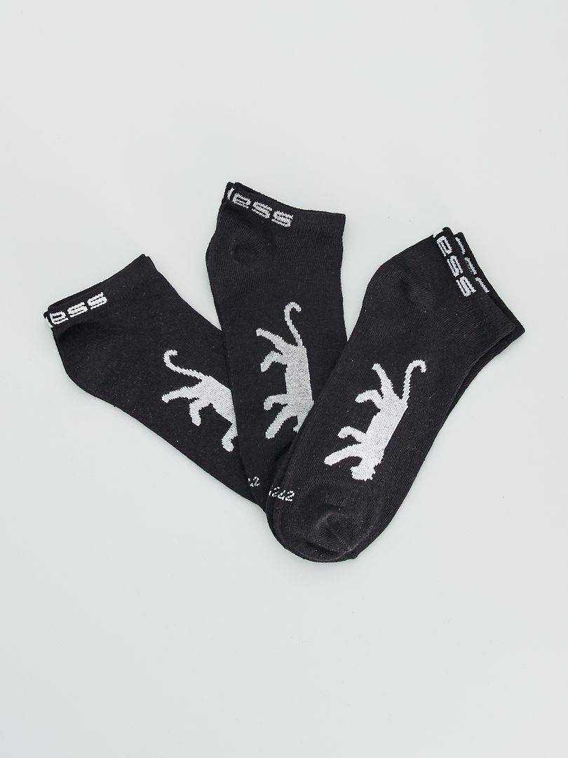 Set van 3 paar korte sokken 'Airness' zwart - Kiabi