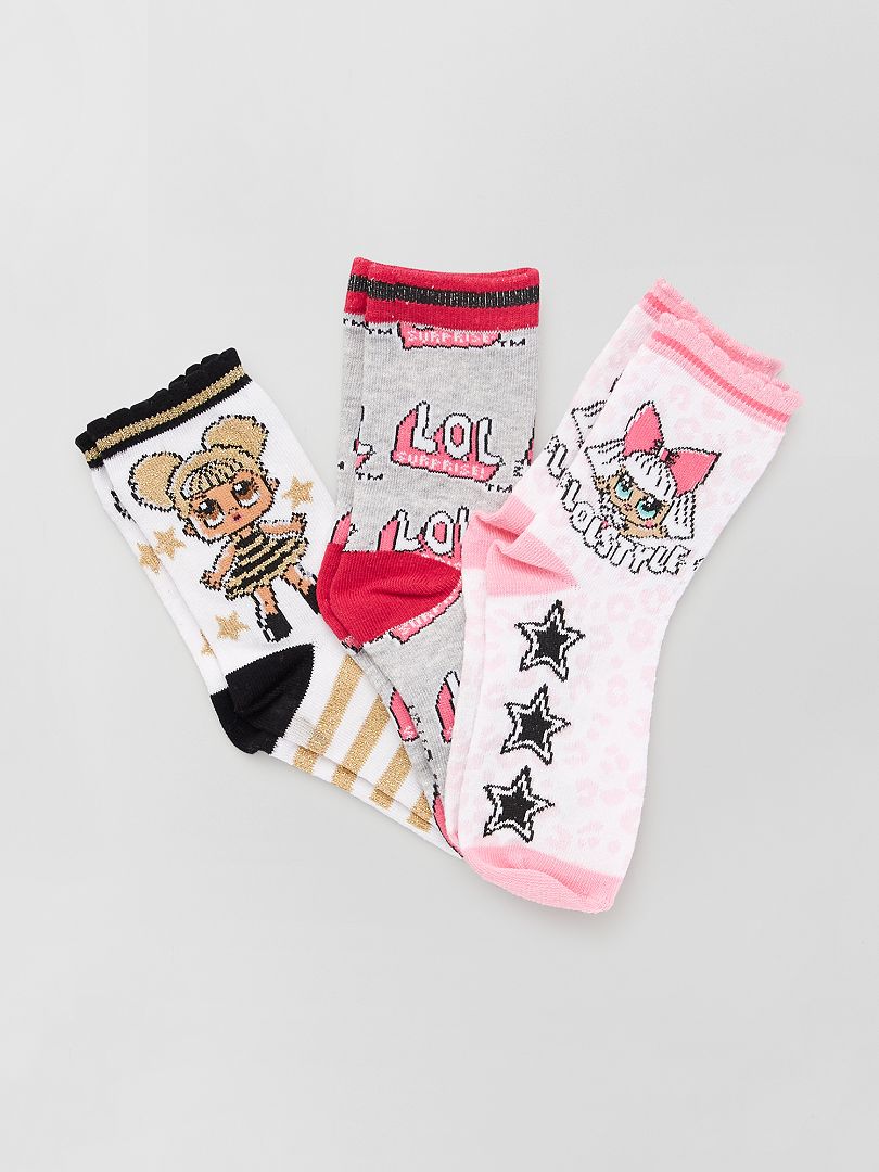 Set van 3 paar sokken 'L.O.L Surprise' roze - Kiabi