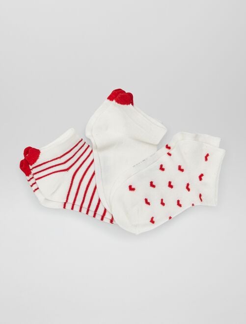 Set van 3 paar sokken met hart - Kiabi