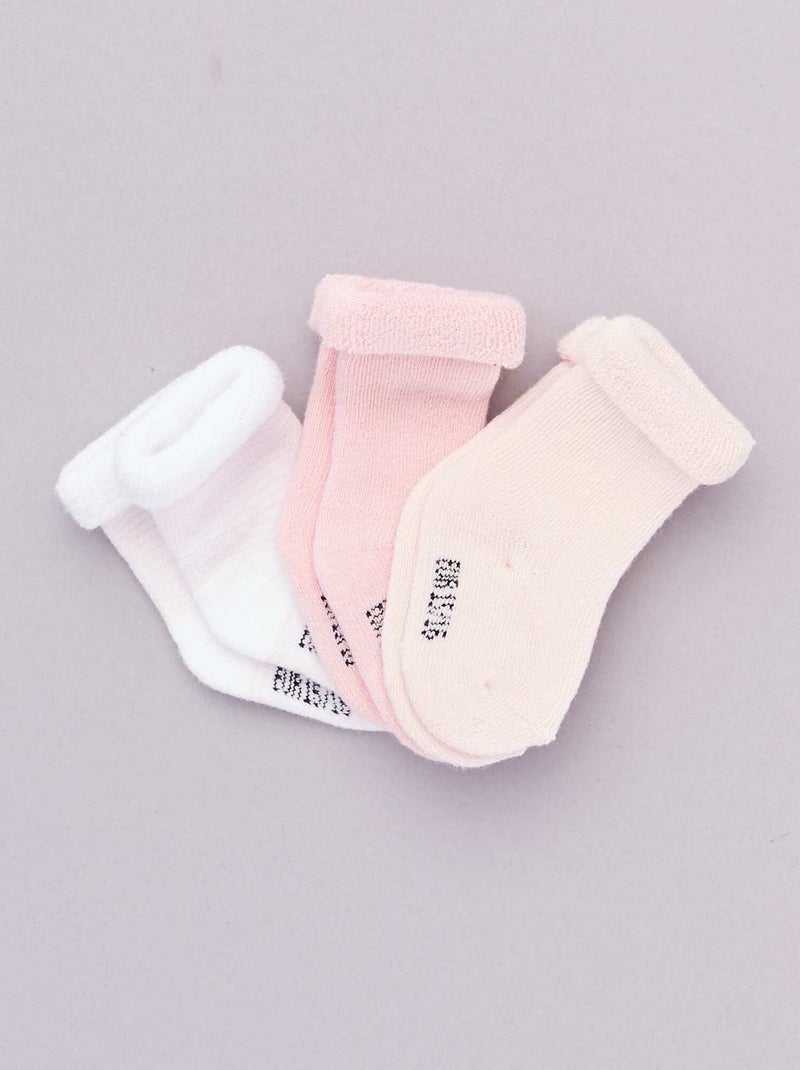 Set van 3 paar sokken roze - Kiabi