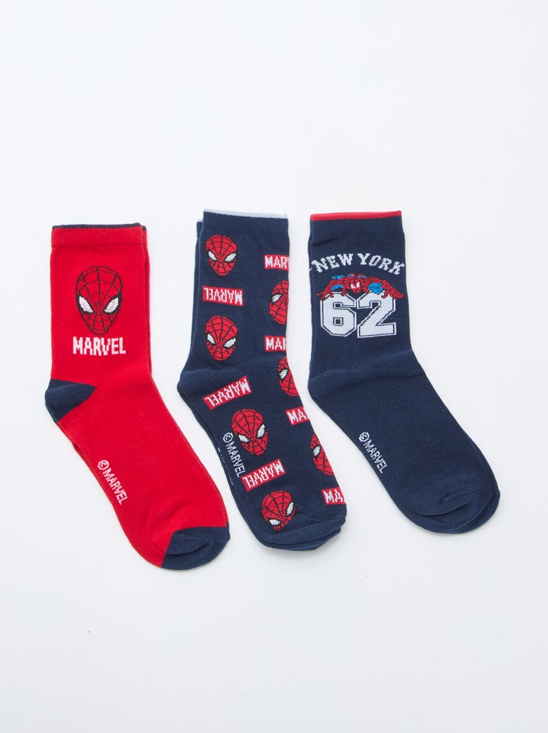 Set van 3 paar sokken 'Spiderman' Blauw - Kiabi