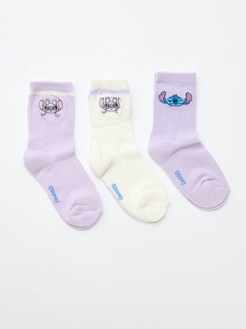 Set van 3 paar sokken 'Stitch' Rose - Kiabi