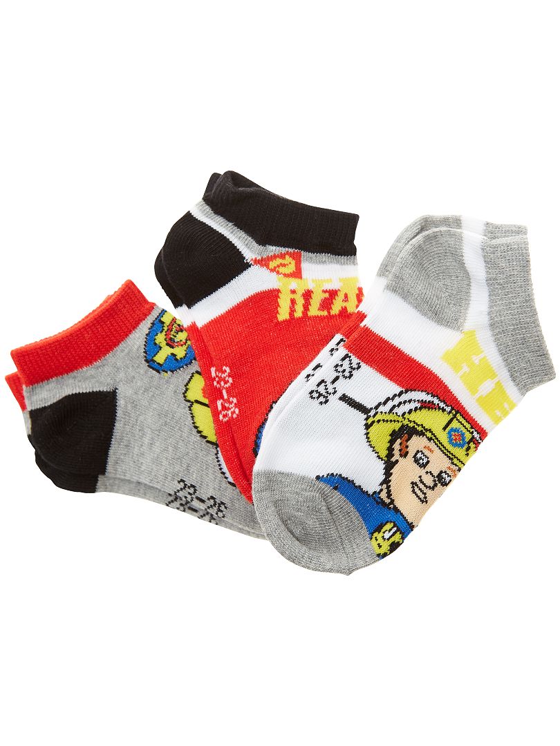Set van 3 paar sokken van ‘Brandweerman Sam’ ROOD - Kiabi