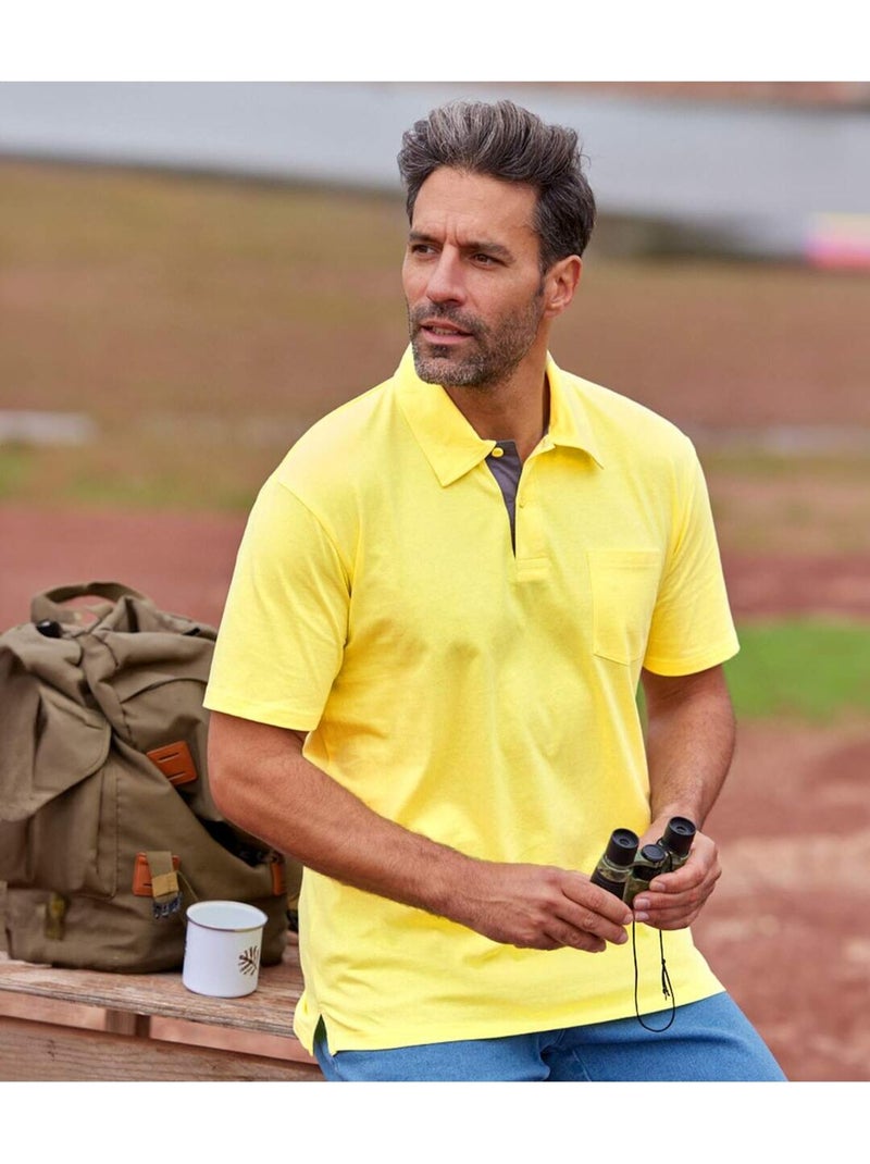 Set van 3 polo’s Outdoor - ATLAS FOR MEN Blauw Geel Grijs - Kiabi