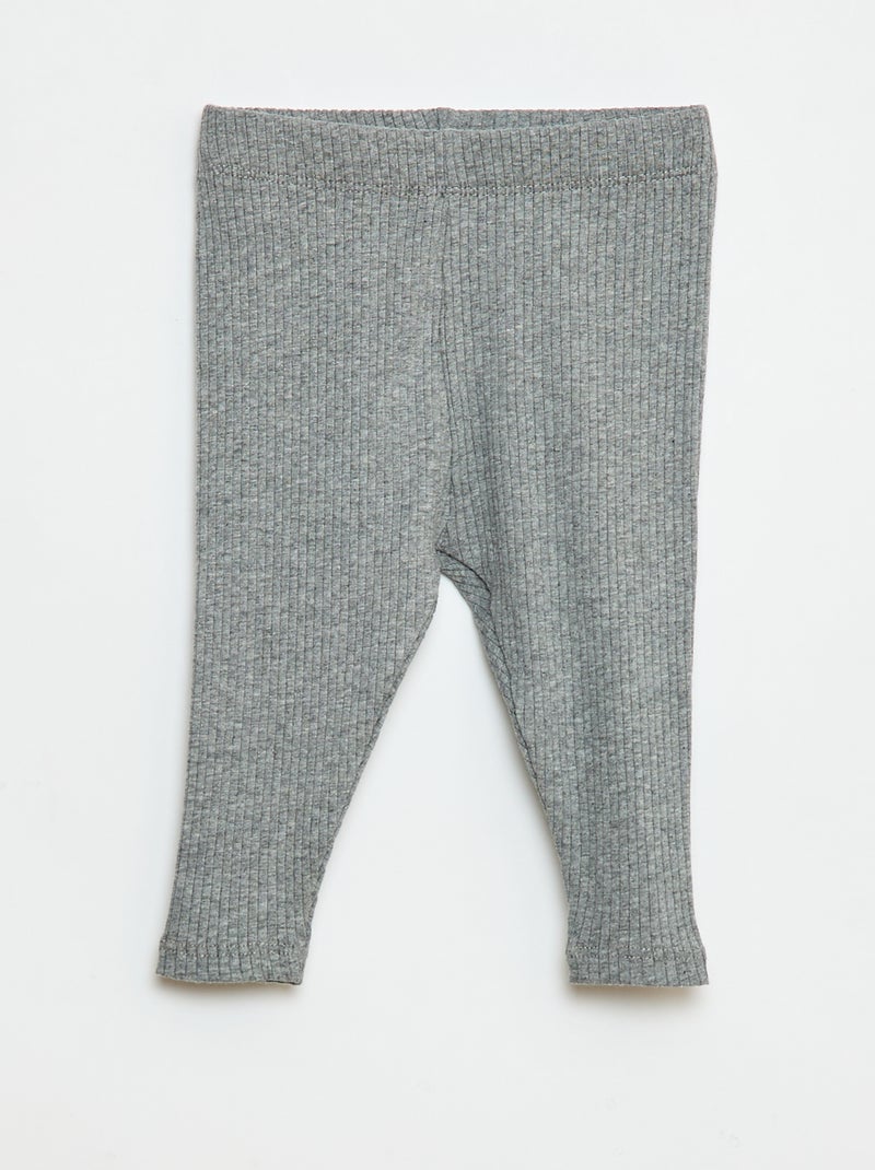 Set van 3 rib leggings Biege - Kiabi