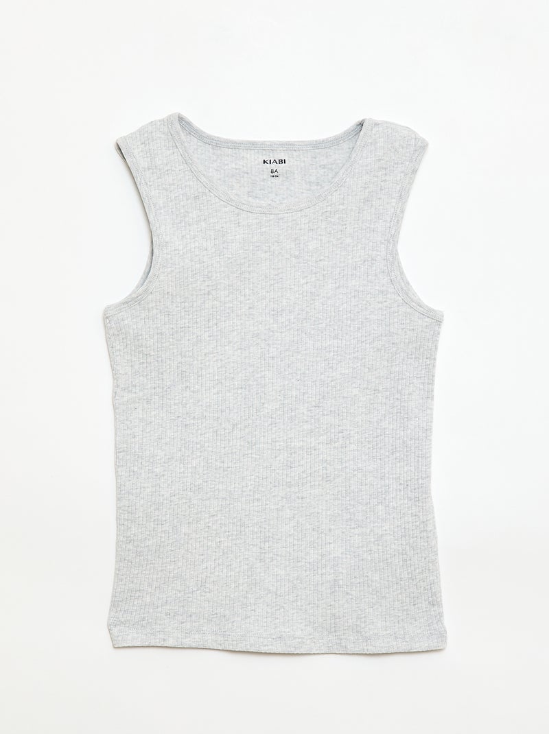 Set van 3 rib tanktops Blauw - Kiabi