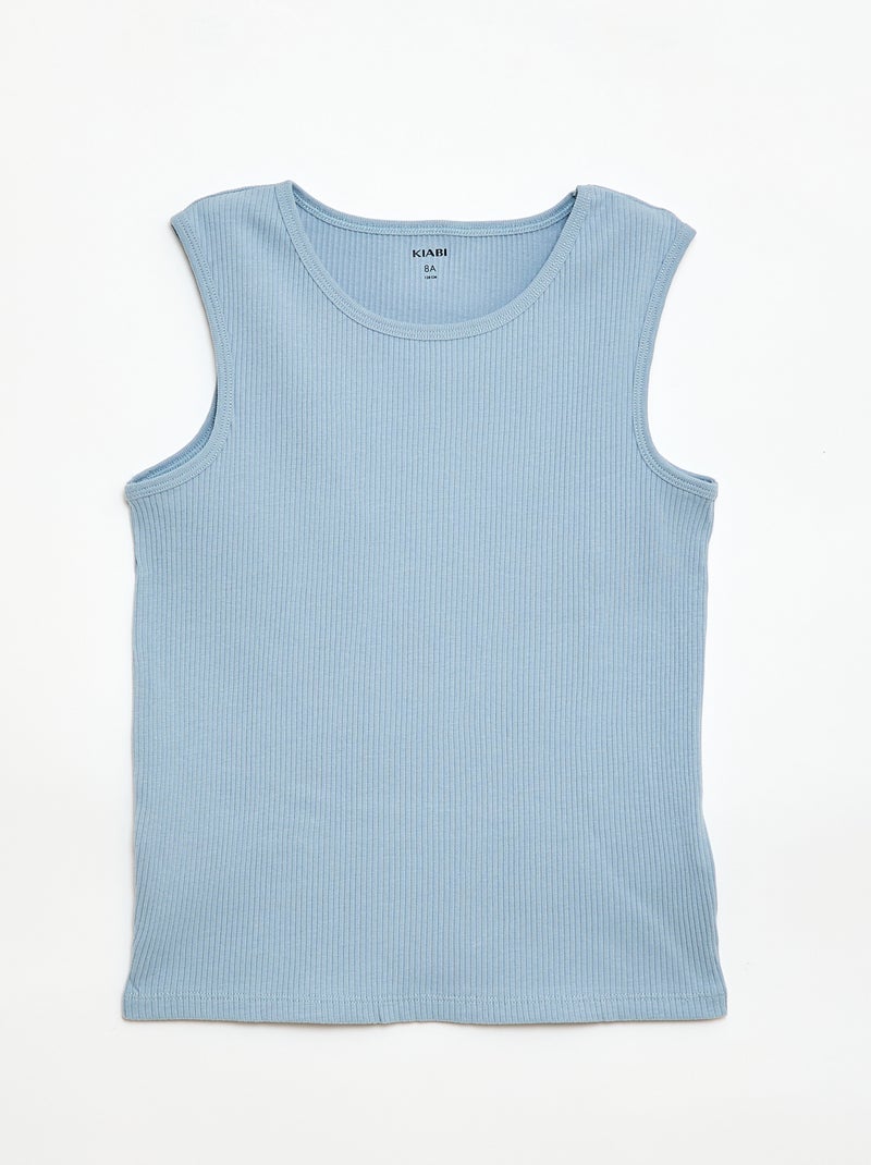 Set van 3 rib tanktops Blauw - Kiabi