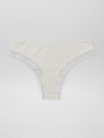 Set van 3 ribgebreide tanga's