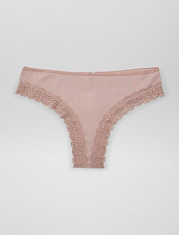 Set van 3 ribgebreide tanga's