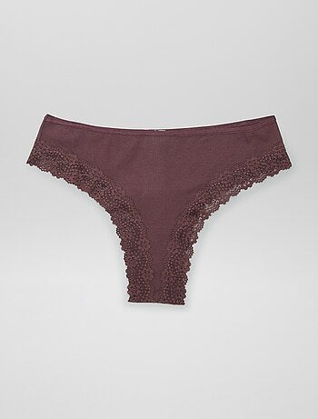 Set van 3 ribgebreide tanga's