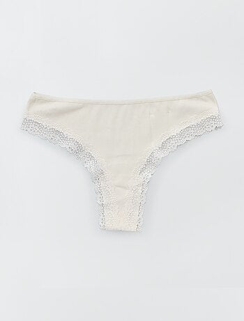 Set van 3 ribgebreide tanga's