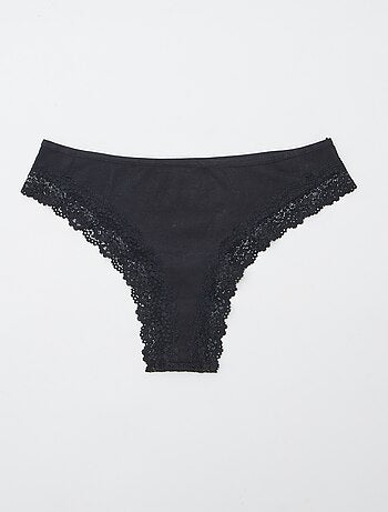 Set van 3 ribgebreide tanga's