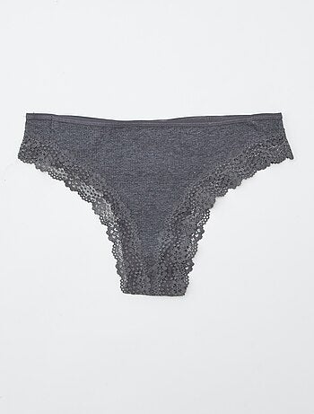 Set van 3 ribgebreide tanga's