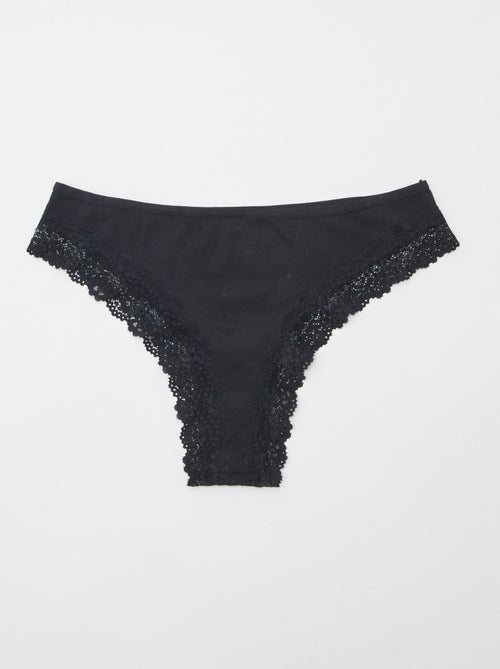 Set van 3 ribgebreide tanga's - Kiabi