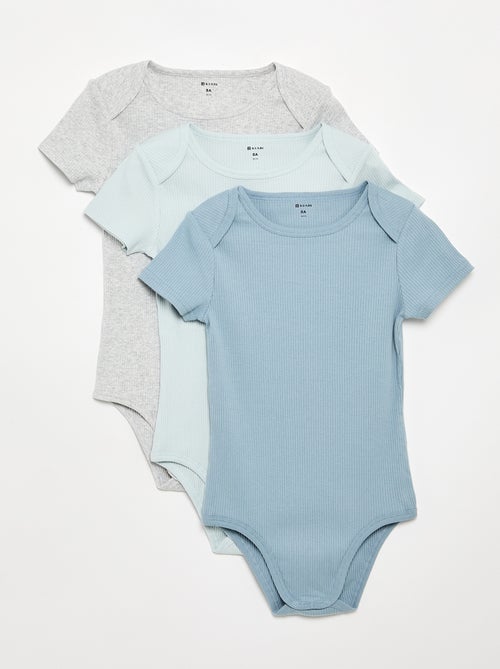 Set van 3 ribstoffen bodies - gemakkelijk aan te trekken collectie - Kiabi