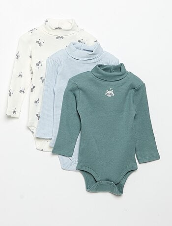 Set van 3 rompertjes met col