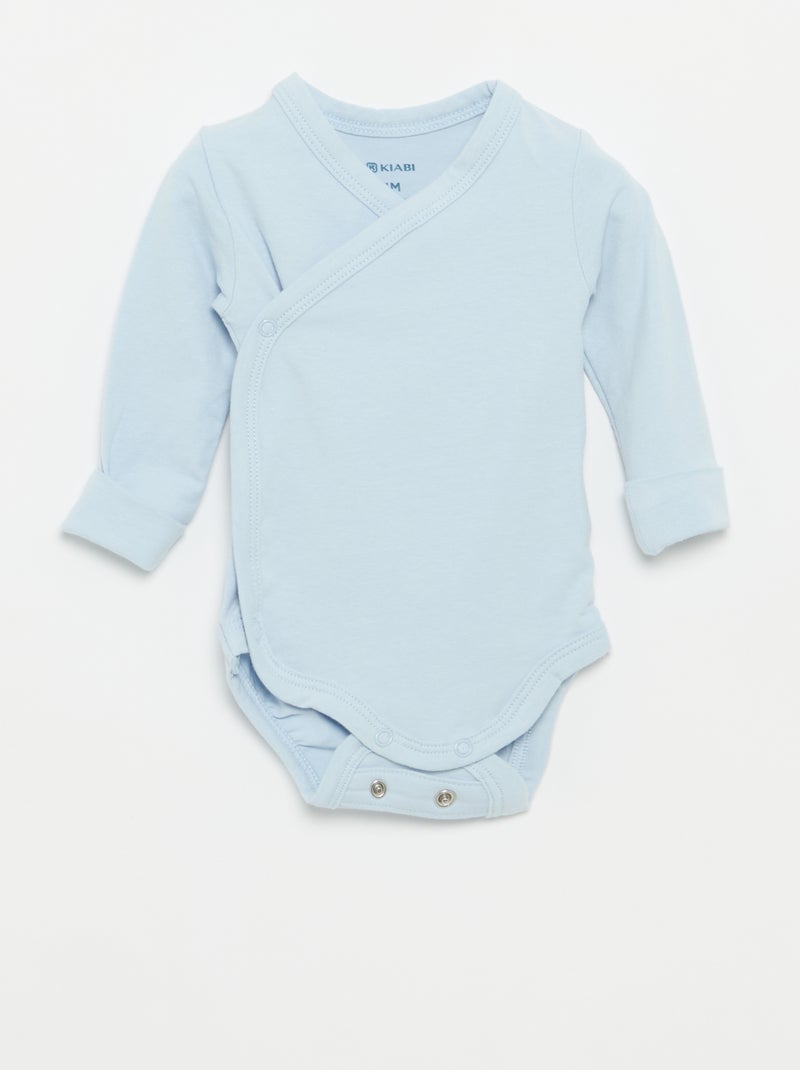 Set van 3 rompertjes met lange mouwen Blauw - Kiabi