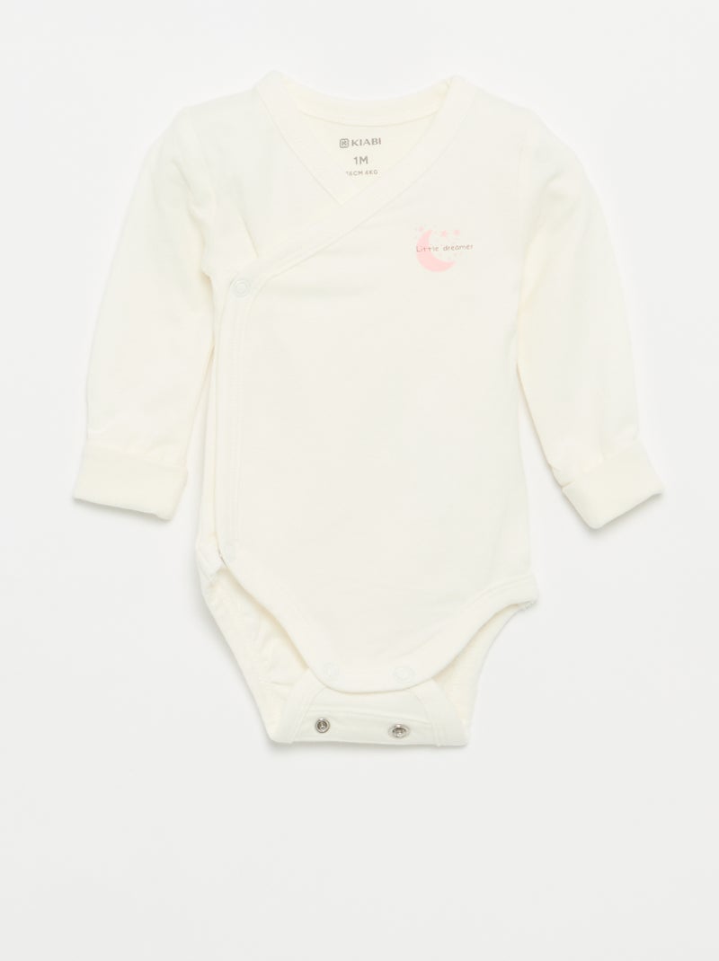 Set van 3 rompertjes met lange mouwen Rose - Kiabi