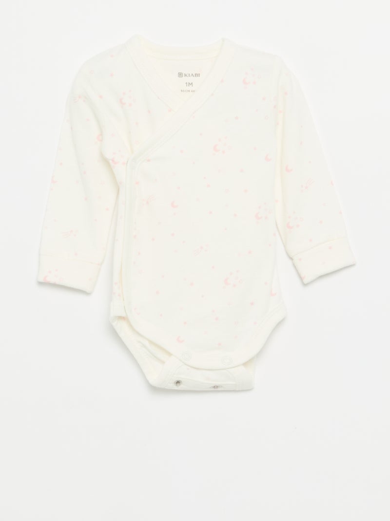 Set van 3 rompertjes met lange mouwen Rose - Kiabi