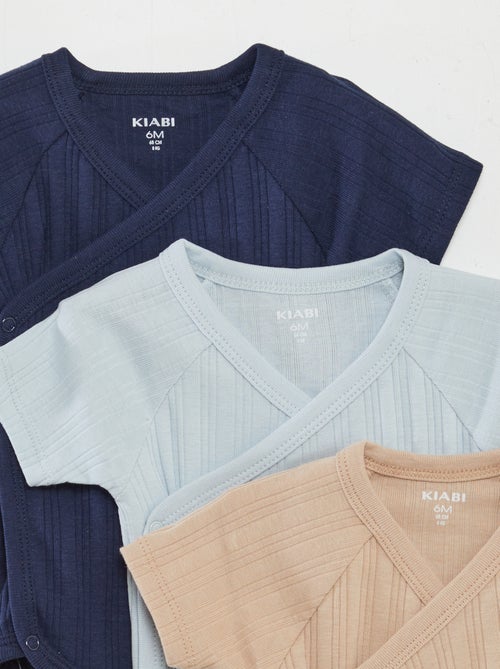 Set van 3 rompertjes met ribbeltextuur - Kiabi