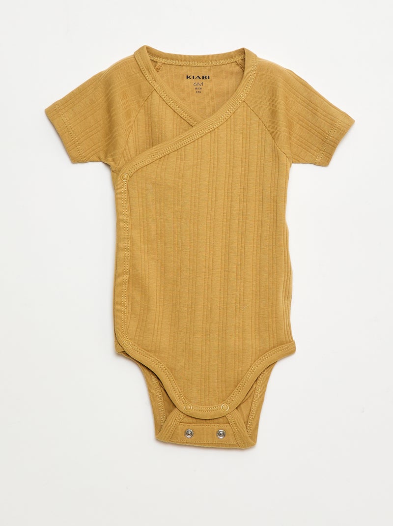 Set van 3 rompertjes met ribbeltextuur Groen - Kiabi