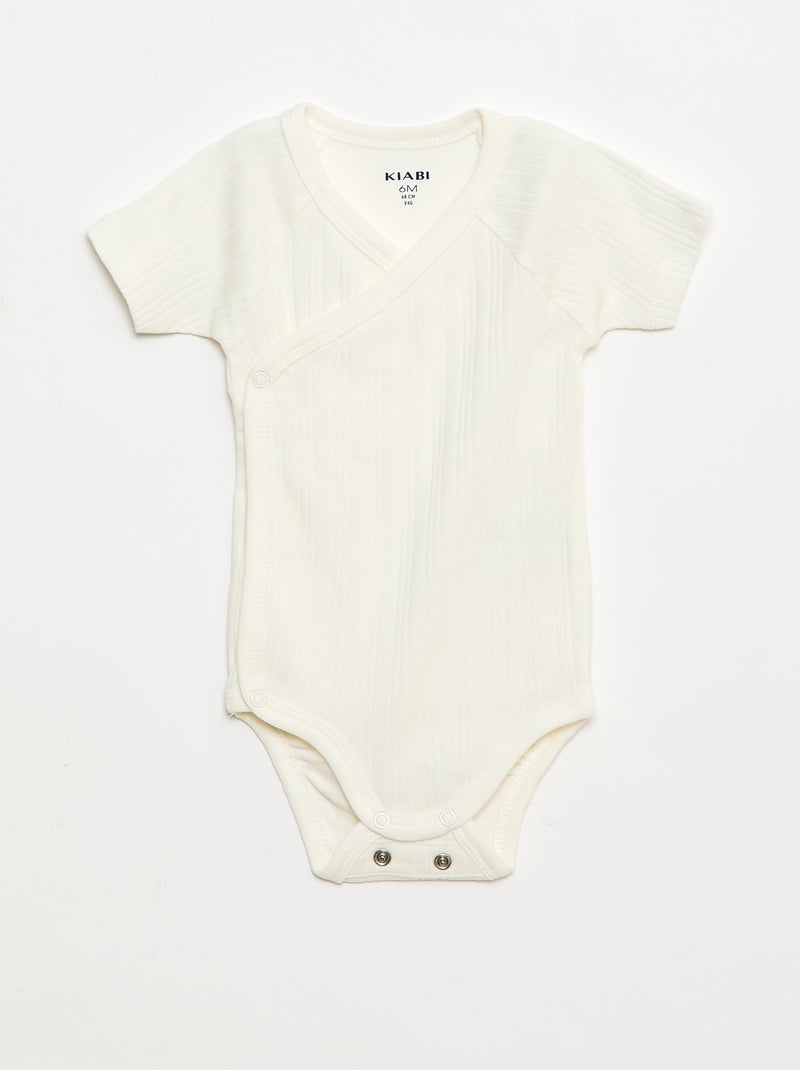 Set van 3 rompertjes met ribbeltextuur Groen - Kiabi