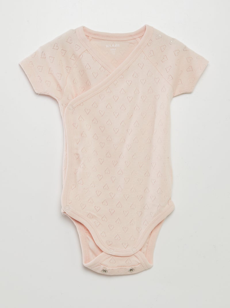 Set van 3 rompertjes met ribbeltextuur ROSE - Kiabi