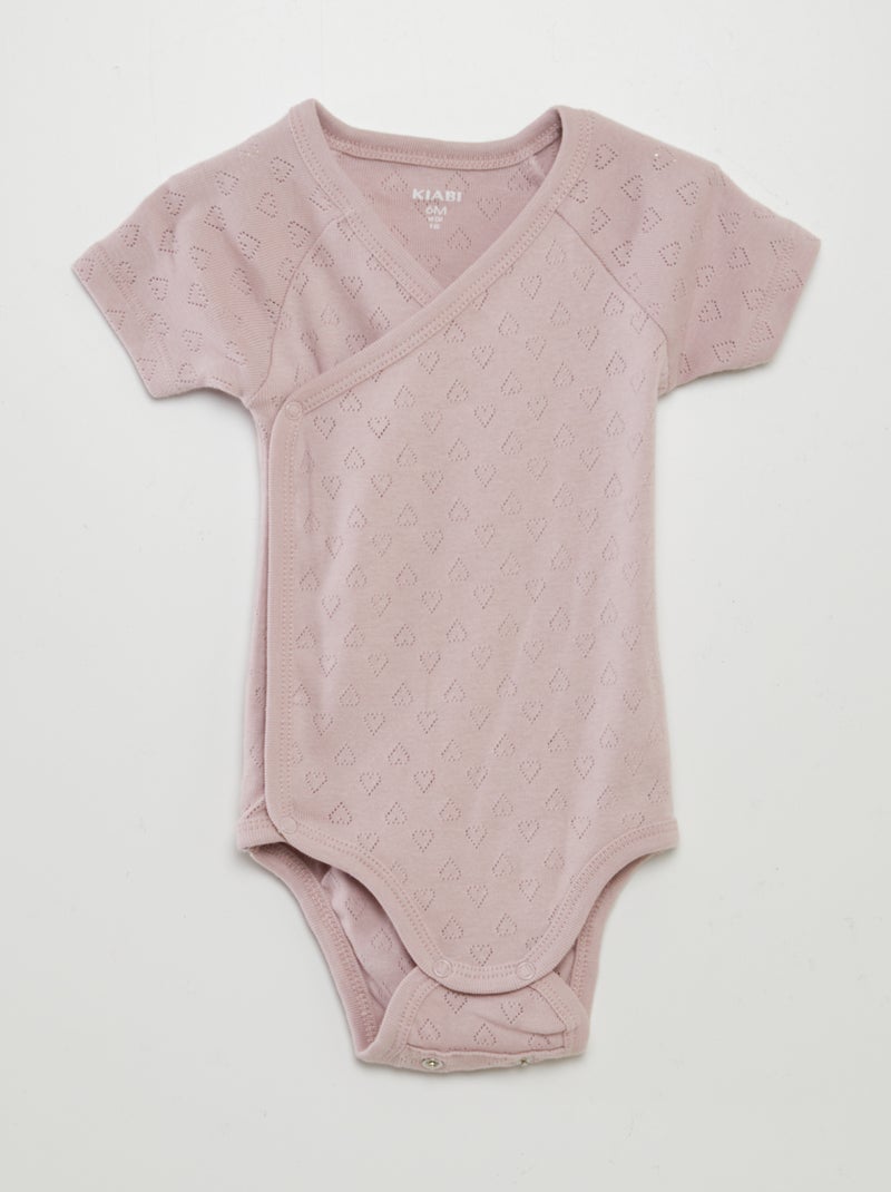 Set van 3 rompertjes met ribbeltextuur ROSE - Kiabi