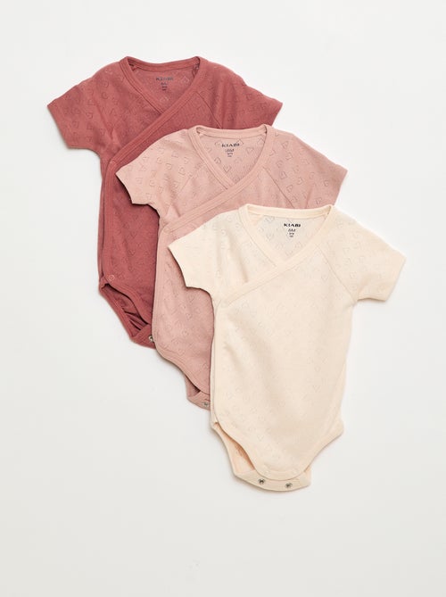 Set van 3 rompertjes met ribbeltextuur - Kiabi