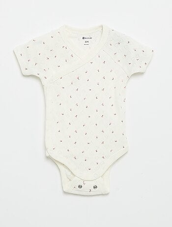Set van 3 rompertjes met ribbeltextuur