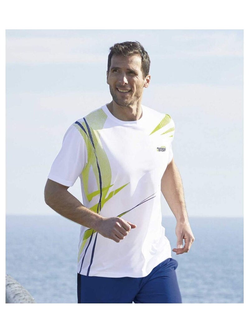 Set van 3 Running T-shirts  - ATLAS FOR MEN Wit Groen Blauw - Kiabi